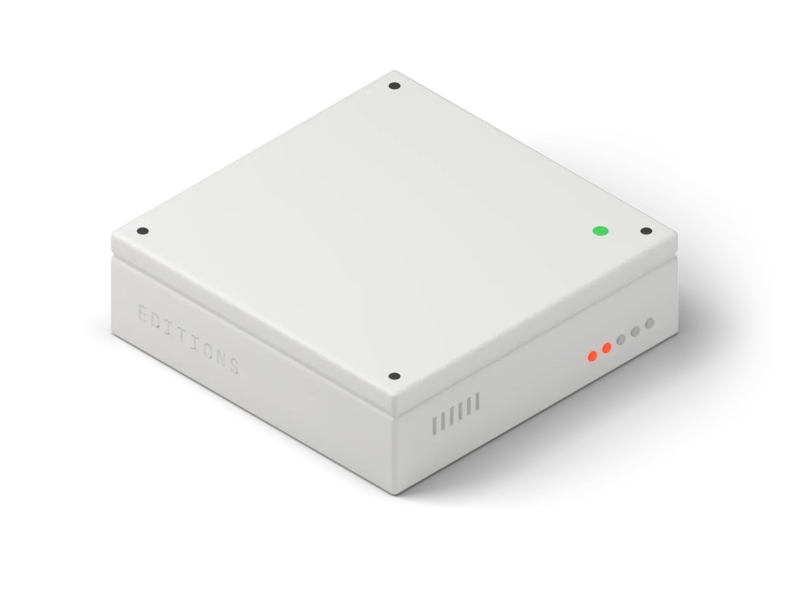 Isometric white module labelled editions